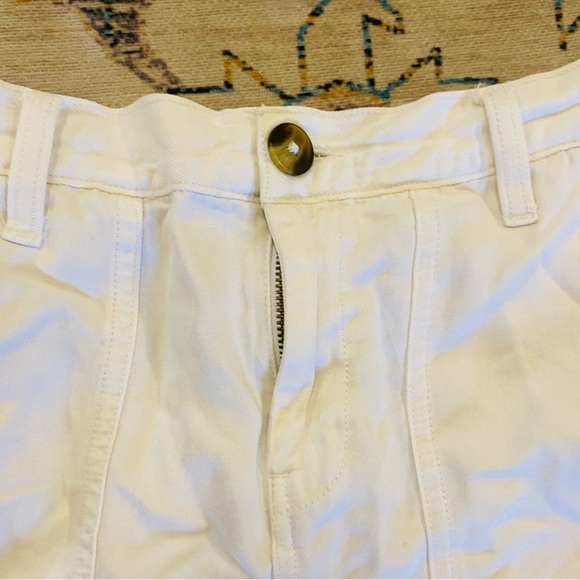 Aerie Cargo Linen Frayed Hem White Adventure Shorts Safari - Picture 5 of 10